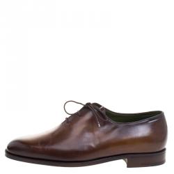 Berluti Brown Leather Alessandro Lace Up Oxfords Size 41