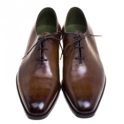 Berluti Brown Leather Alessandro Lace Up Oxfords Size 41