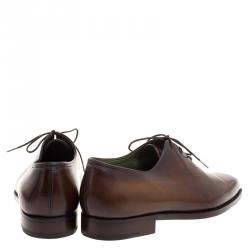 Berluti Brown Leather Alessandro Lace Up Oxfords Size 41