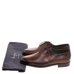 Berluti Brown Leather Alessandro Lace Up Oxfords Size 41
