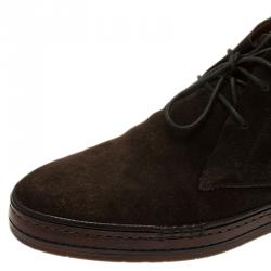 Berluti Brown Suede Lace Up Boots Size 42.5