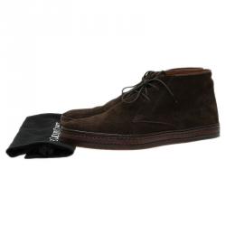 Berluti Brown Suede Lace Up Boots Size 42.5