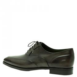 Berluti Green Leather Lace Up Oxford Size 43.5