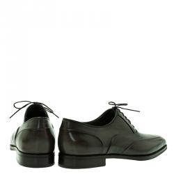 Berluti Green Leather Lace Up Oxford Size 43.5