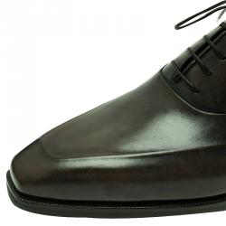Berluti Green Leather Lace Up Oxford Size 43.5