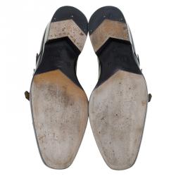 Pre Owned Berluti Burgundy Shaded Leather Monk Strap Shoes Size 43