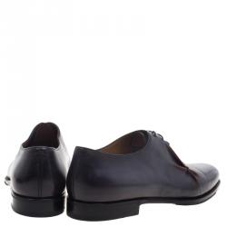 Pre Owned Berluti Grey Leather Lace Up Oxfords Size 44