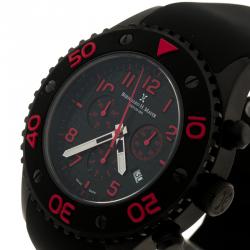 Bernhard H Mayer Black & Red Hugo Chronograph Men's Wristwatch 48M