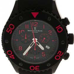 Bernhard H Mayer Black & Red Hugo Chronograph Men's Wristwatch 48M