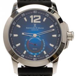 Bernhard H Mayer Blue Stainless Steel Black Silicone Drift Men's Wristwatch 44MM