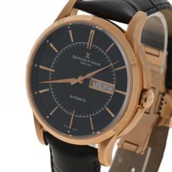 Pre Owned Bernhard H Mayer Black Stainless Steel Rose Gold PVD Plated Chronos-Rose Gold Limited Edition Men's Wristwatch 42MM