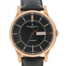 Pre Owned Bernhard H Mayer Black Stainless Steel Rose Gold PVD Plated Chronos-Rose Gold Limited Edition Men's Wristwatch 42MM