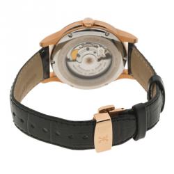 Pre Owned Bernhard H Mayer Black Stainless Steel Rose Gold PVD Plated Chronos-Rose Gold Limited Edition Men's Wristwatch 42MM