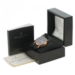 Pre Owned Bernhard H Mayer Black Stainless Steel Rose Gold PVD Plated Chronos-Rose Gold Limited Edition Men's Wristwatch 42MM