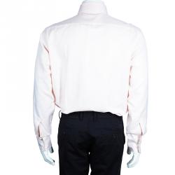 Pre Owned Boss By Hugo Boss Men's Pink Fitted Shirt L