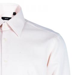 Pre Owned Boss By Hugo Boss Men's Pink Fitted Shirt L