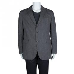 Pre Owned Boss By Hugo Boss Grey Plaid Regular Fit Blazer S