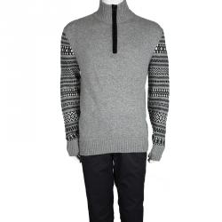 Boss Orange by Hugo Boss Grey Patterned Sleeve and Back Detail Sweater XL