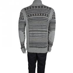 Boss Orange by Hugo Boss Grey Patterned Sleeve and Back Detail Sweater XL