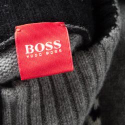 Boss Orange by Hugo Boss Grey Patterned Sleeve and Back Detail Sweater XL