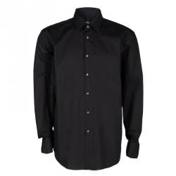 Pre Owned Boss By Hugo Boss Black Cotton Regular Fit Long Sleeve Button Front Shirt 4XL