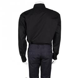 Pre Owned Boss By Hugo Boss Black Cotton Regular Fit Long Sleeve Button Front Shirt 4XL