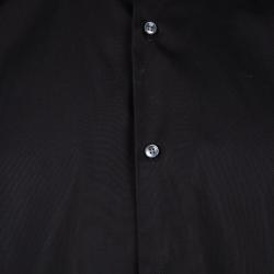 Pre Owned Boss By Hugo Boss Black Cotton Regular Fit Long Sleeve Button Front Shirt 4XL