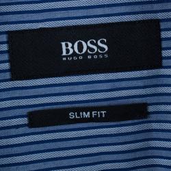 مملوكة مسبقًا BOSS By Hugo Boss Pinstripe Formal Shirt L