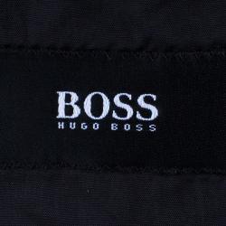 Pre Owned Boss By Hugo Boss Men's Black Daniels Cashmere Wool Long Coat L