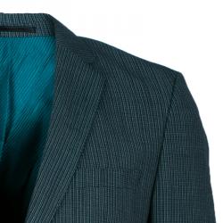 Pre Owned Boss By Hugo Boss Men's Emerald Green Checked Blazer M