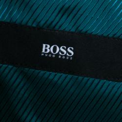 Pre Owned Boss By Hugo Boss Men's Emerald Green Checked Blazer M
