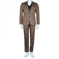 Pre Owned Boss by Hugo Boss Men's Beige Suit S