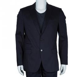 Pre Owned Boss By Hugo Boss Men's Black Cotton Blazer L