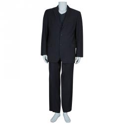 مملوكة مسبقًا Boss by Hugo Boss Men's Grey Wool Suit L