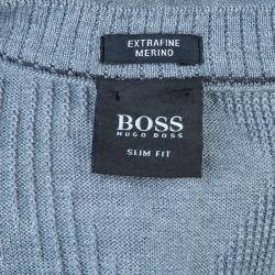 Boss By Hugo Boss Men's Grey Merino Wool Sweater M