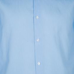 مملوكة مسبقًا Boss by Hugo Boss Men's Light Blue Striped Shirt XL