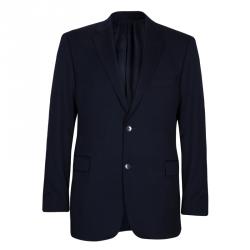 Pre Owned Boss by Hugo Boss Men's Navy Blue Suit L