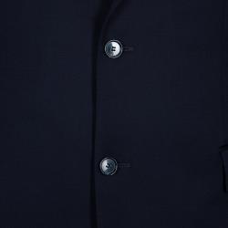 Pre Owned Boss by Hugo Boss Men's Navy Blue Suit L