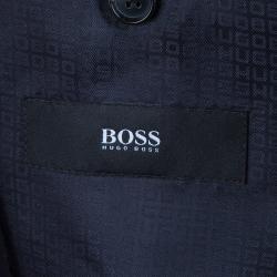 Pre Owned Boss by Hugo Boss Men's Navy Blue Suit L