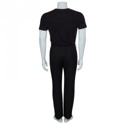 Pre Owned Boss By Hugo Boss Men's Black Striped Trousers L