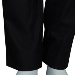 Pre Owned Boss By Hugo Boss Men's Black Striped Trousers L