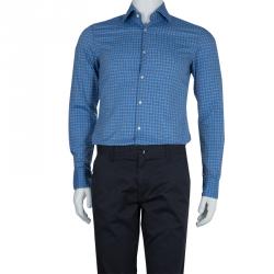 مملوكة مسبقًا قميص بوس باي هوغو بوس مكسم كاروهات أزرق S