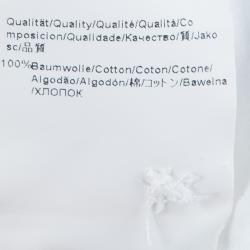 Pre Owned قميص بوس باي هوغو بوس قطن أبيض بأكمام طويلة وأزرار أمامية L