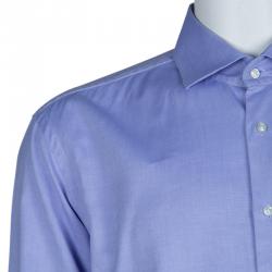 Pre Owned Boss by Hugo Boss Blue Long Sleeve Buttondown Cotton Shirt XL