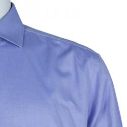 Pre Owned Boss by Hugo Boss Blue Long Sleeve Buttondown Cotton Shirt XL