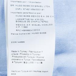 Pre Owned قميص بوس باي هوغو بوس أزرق فاتح بأكمام طويلة وأزرار أمامية XL