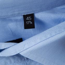 Pre Owned قميص بوس باي هوغو بوس أزرق فاتح بأكمام طويلة وأزرار أمامية XL