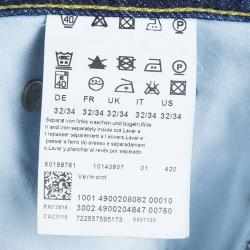 Pre Owned بنطلون جينز بوس باي هوغو بوس أزرق نيلي بنمط باهت M