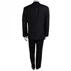 Pre Owned Boss by Hugo Boss Black Wool Tuxedo Suit XXL