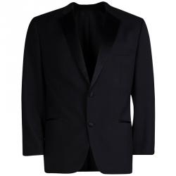 Pre Owned Boss by Hugo Boss Black Wool Tuxedo Suit XXL